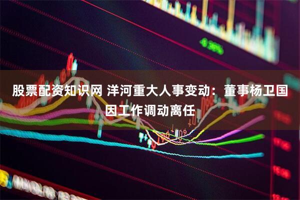 股票配资知识网 洋河重大人事变动：董事杨卫国因工作调动离任
